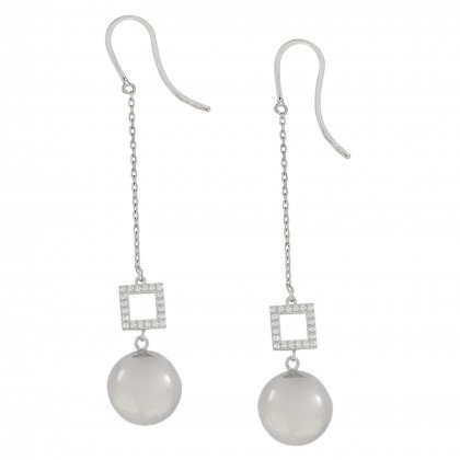 Сережки 1104 цирконій білий(898) Rh Timofeev