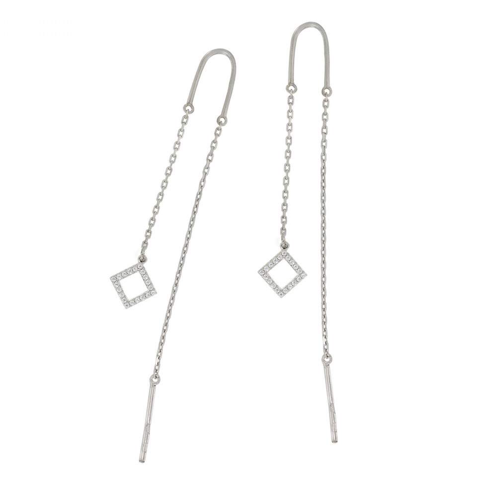 Сережки 1105 цирконій білий(2)Rh Timofeev