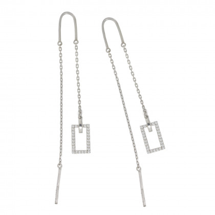 Сережки 1106 цирконій білий Rh Timofeev