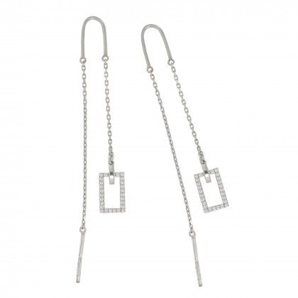 Сережки 1106 цирконій білий Rh Timofeev