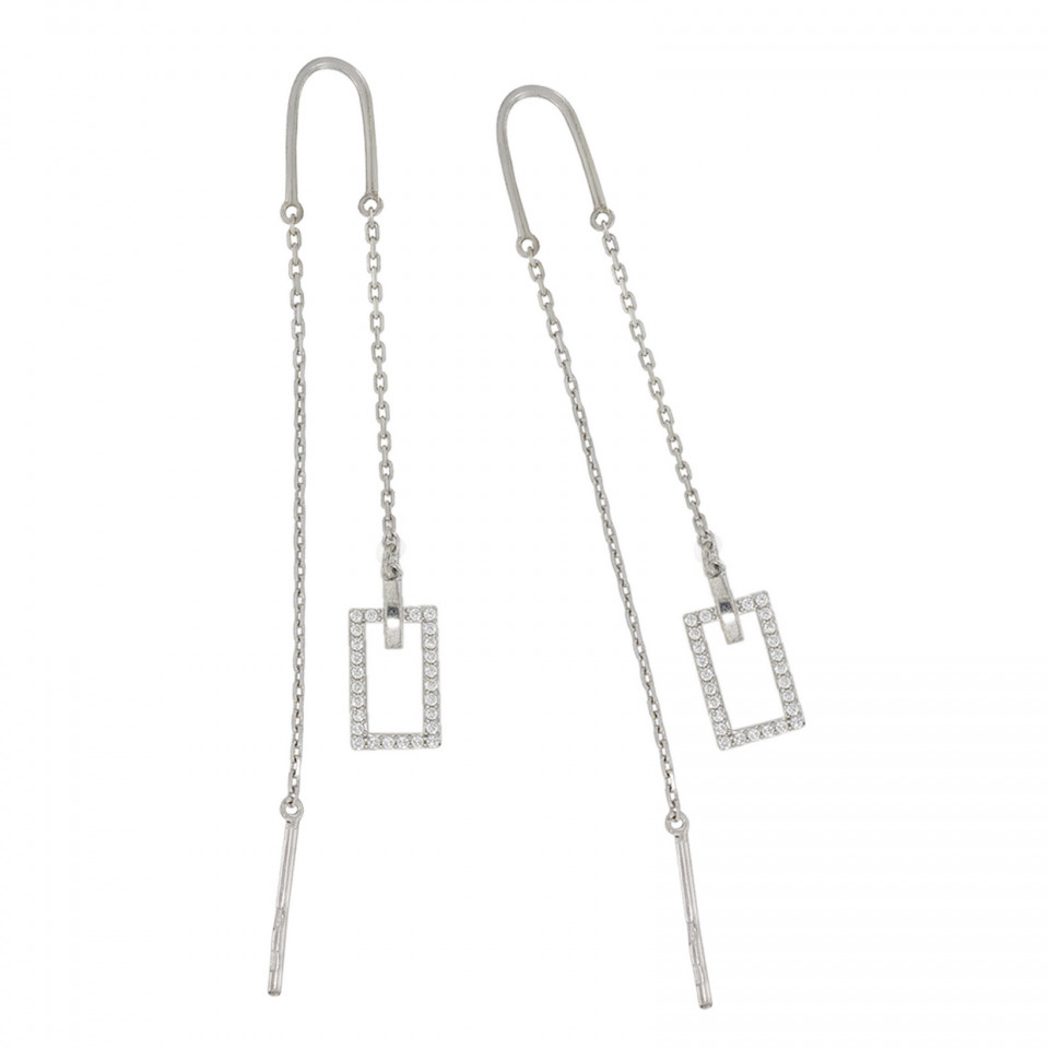 Сережки 1106 цирконій білий Rh Timofeev