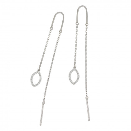 Сережки 1107(2) цирконій білий Rh Timofeev