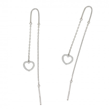 Сережки 1108(2) цирконій білий Rh Timofeev