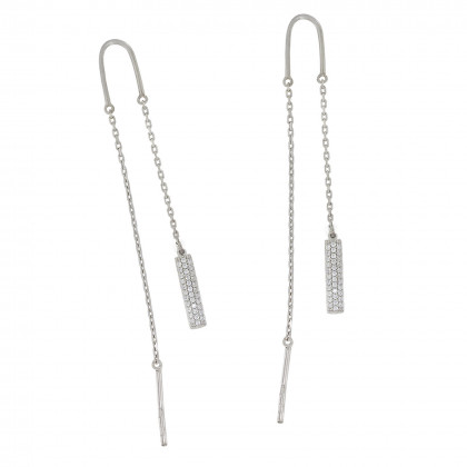 Сережки 1109(2) цирконій білий Rh Timofeev