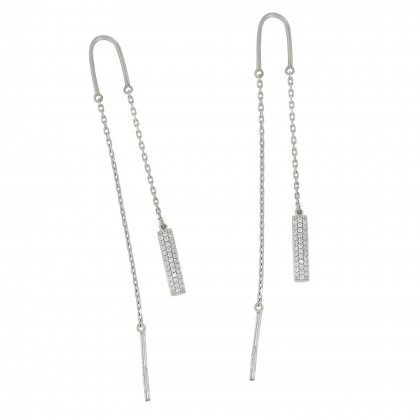 Сережки 1109цирконій білий Rh Timofeev