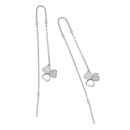 Сережки 1110 цирконій білий Rh Timofeev