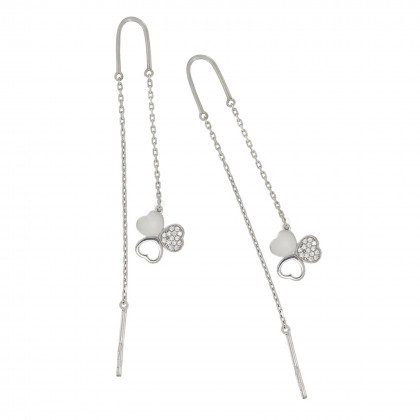 Сережки 1110 цирконій білий Rh Timofeev