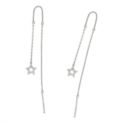 Сережки 1111 цирконій білий Rh Timofeev