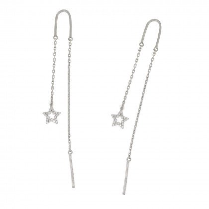 Сережки 1111 цирконій білий Rh Timofeev