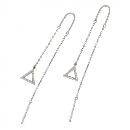 Сережки 1113(2)цирконій білий Rh Timofeev