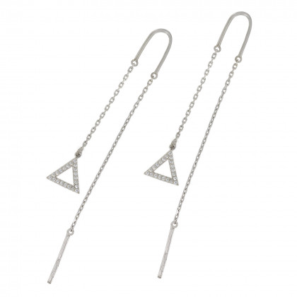 Сережки 1113цирконій білий Rh Timofeev