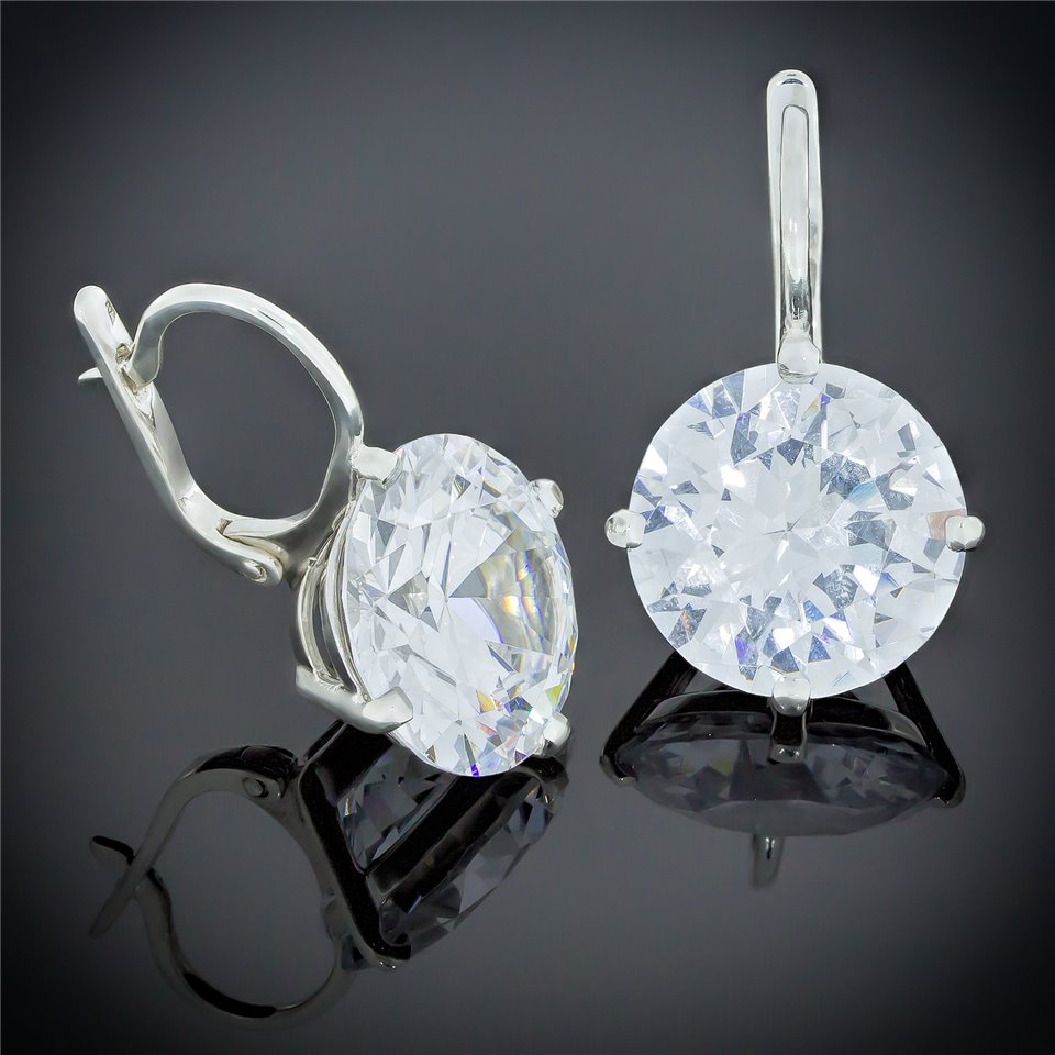 Сережки 129 білий д. Timofeev