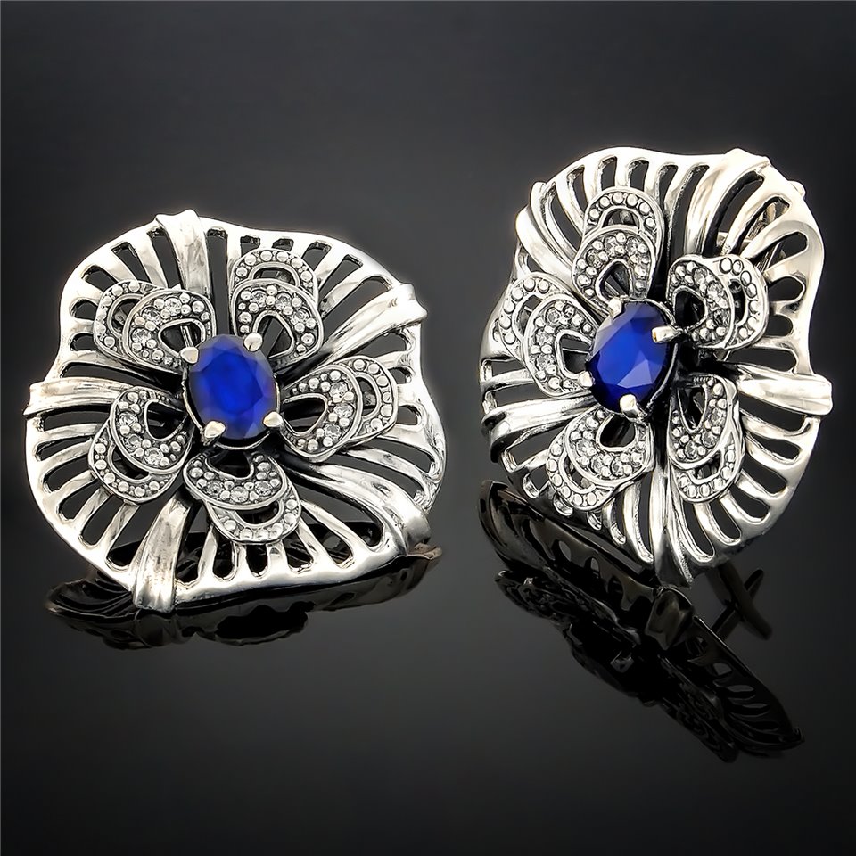 Сережки 161 альпініт синій Timofeev