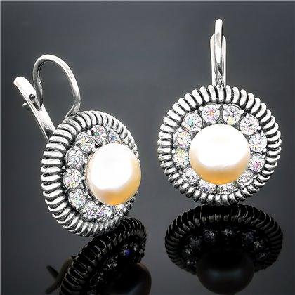 Сережки 162 перлина бiла Timofeev