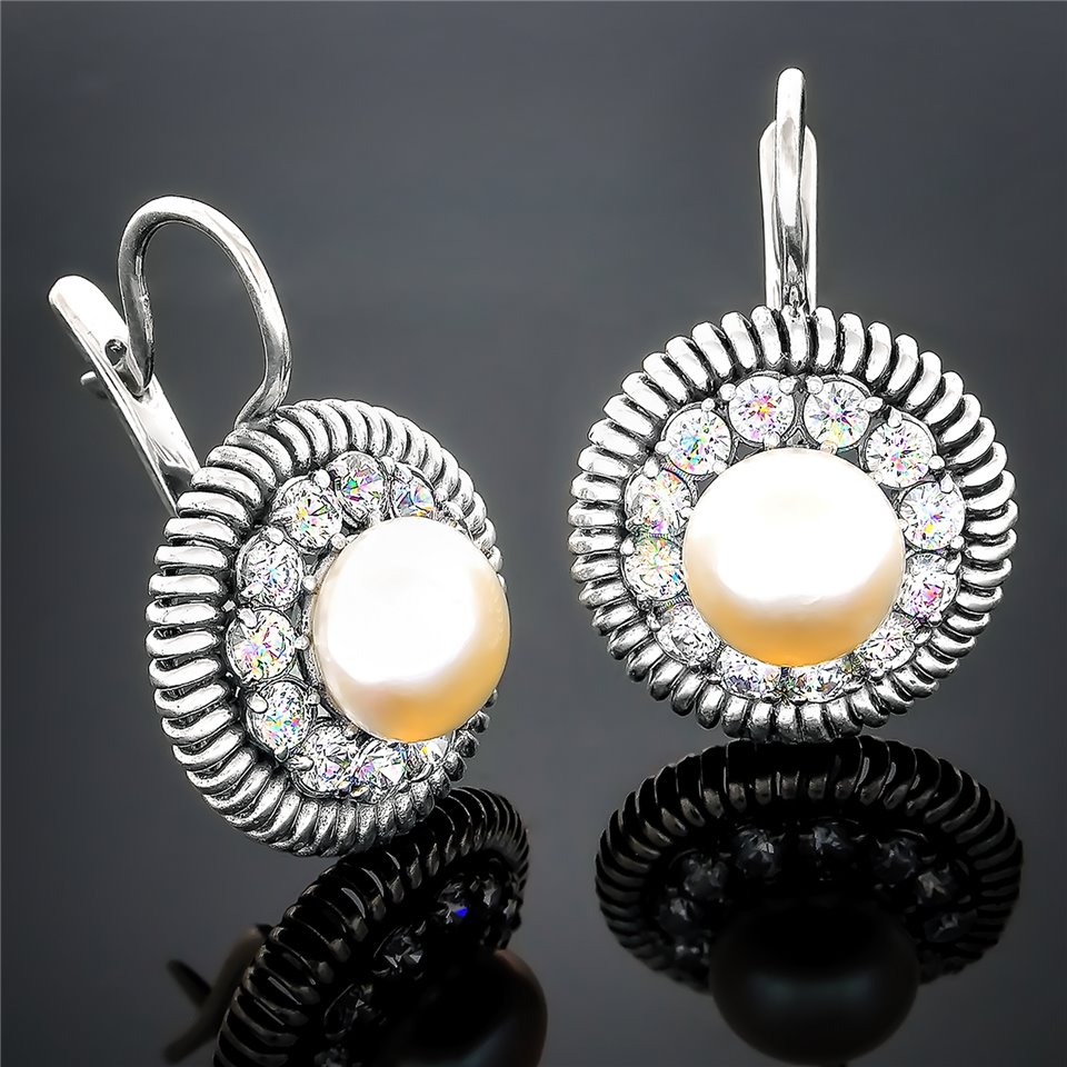 Сережки 162 перлина бiла Timofeev