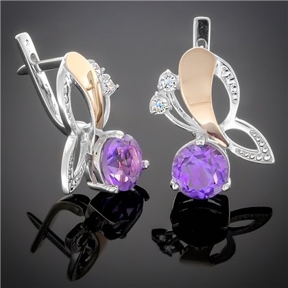 Сережки 177 аметист Timofeev