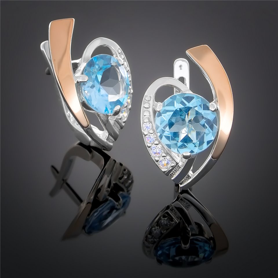 Сережки 179 альпініт синій Rh Timofeev