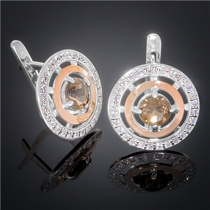 Сережки 182 цитрин Rh Timofeev