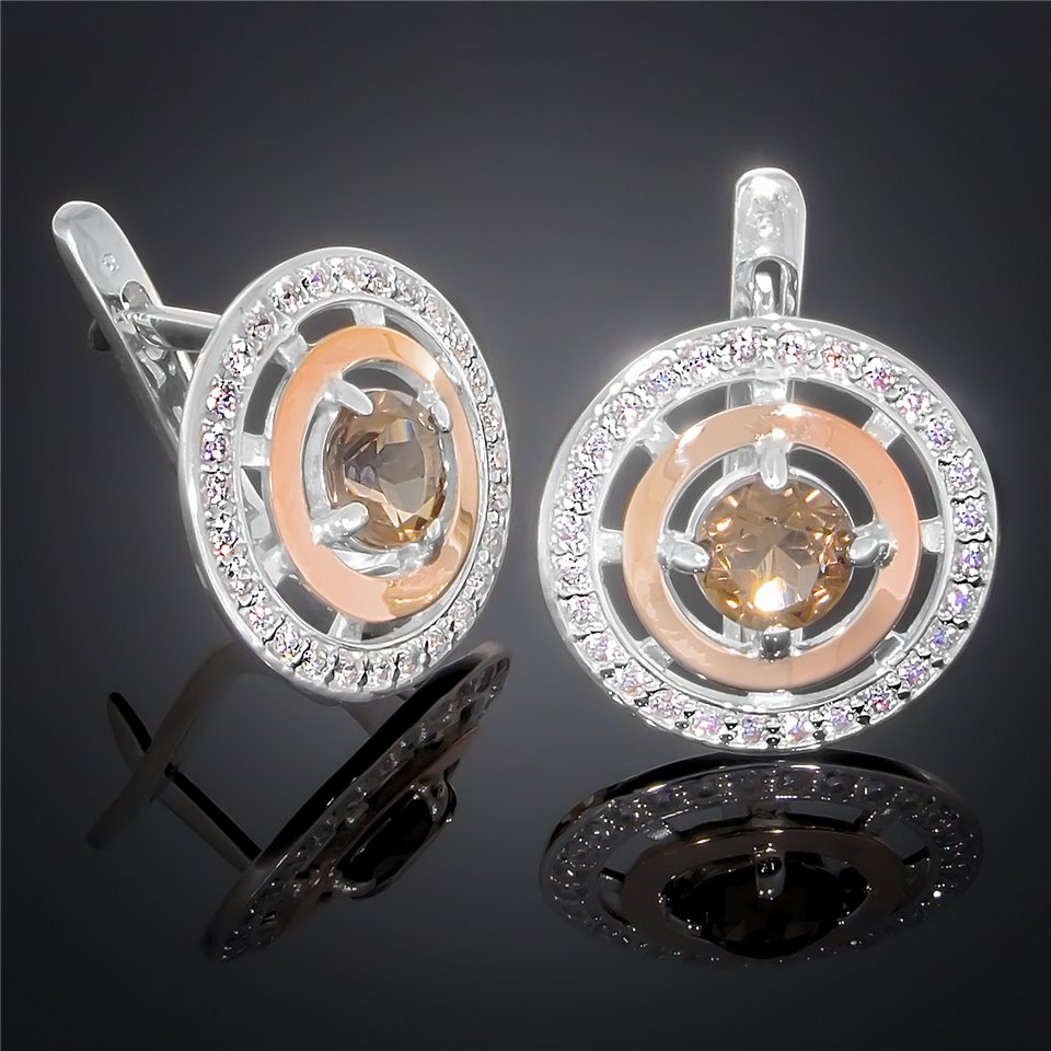 Сережки 182 цитрин Rh Timofeev