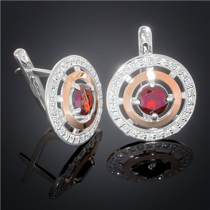 Сережки 182 альпініт червоний Rh Timofeev