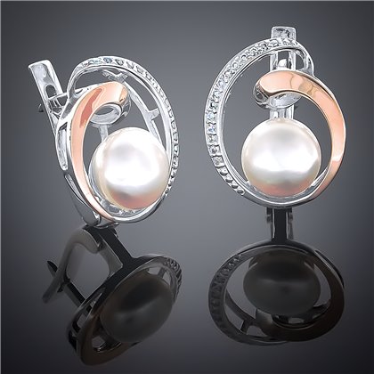 Сережки 186 перлина чорний Rh Timofeev