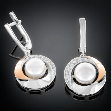 Сережки 188 перлина бiла Timofeev