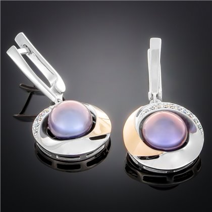 Сережки 188 перлина чорна Timofeev