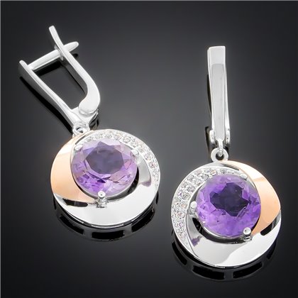 Сережки 189(2) аметист Rh Timofeev