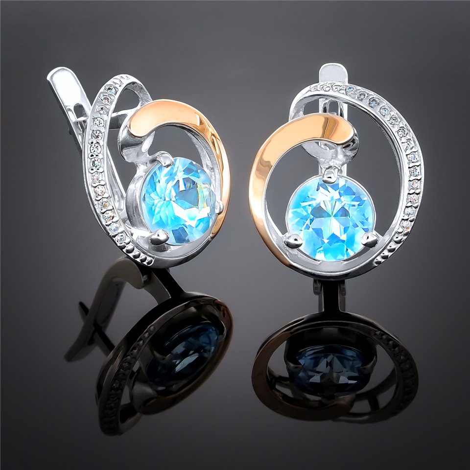 Сережки 192 альпініт синій Rh Timofeev