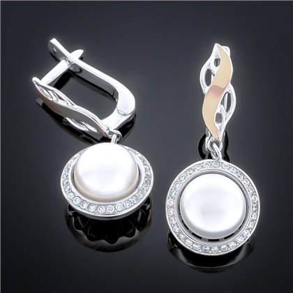 Сережки 193 перлина чорна Timofeev