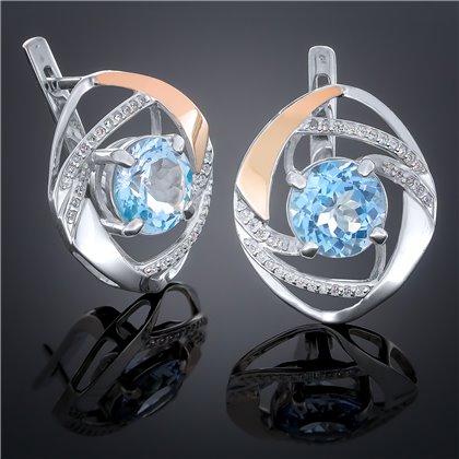 Сережки 194 авантюрин синій Rh Timofeev