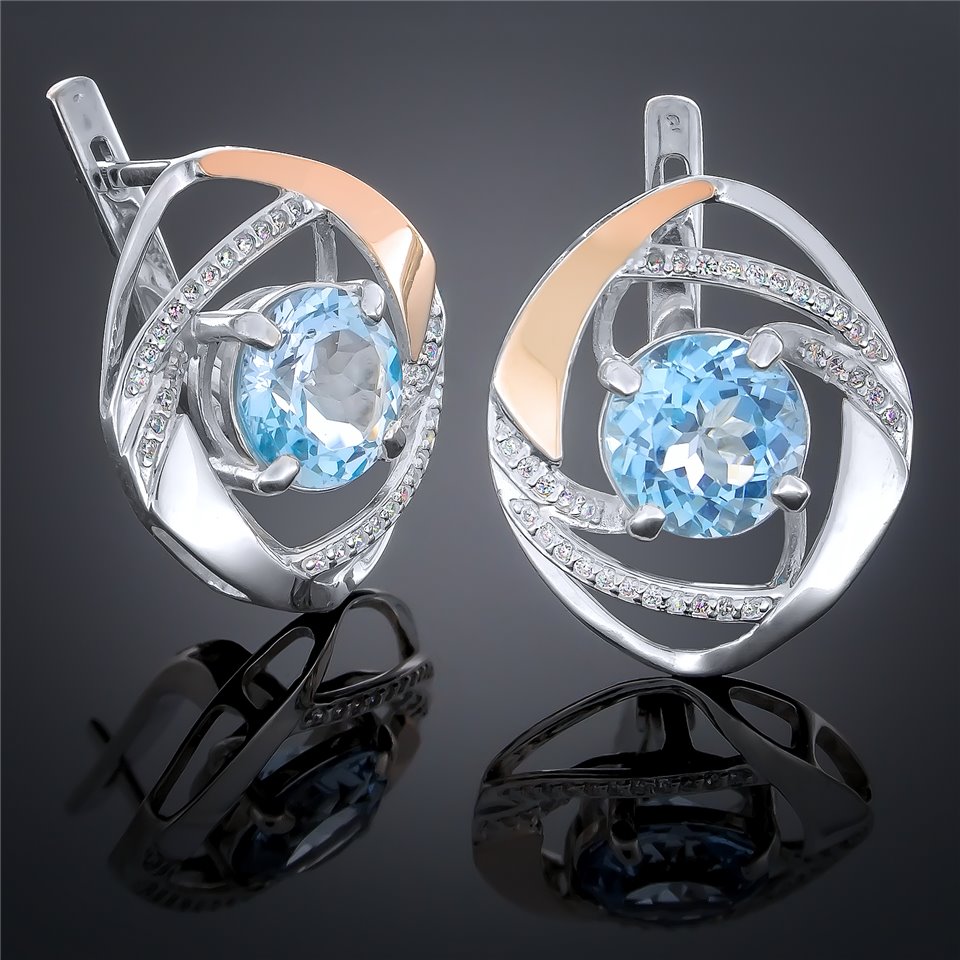 Сережки 194 авантюрин синій Rh Timofeev