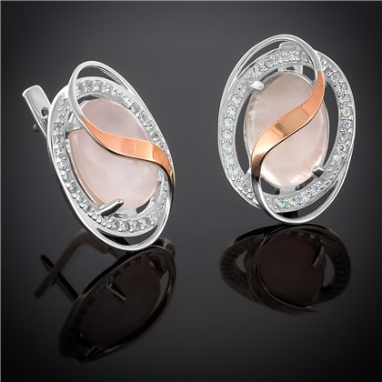 Сережки 199 янтарь імітація зелений Rh Timofeev