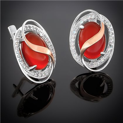 Сережки 199 яшма Rh Timofeev