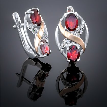 Сережки 203 гранат Rh Timofeev