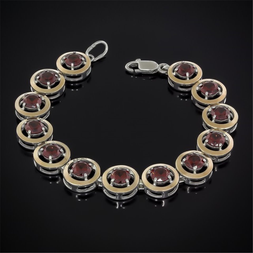 Браслет 606 (18/13) альпініт гранат Rh Timofeev