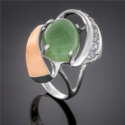 Перстень 32 авантюрин зелений (2) Rh Timofeev