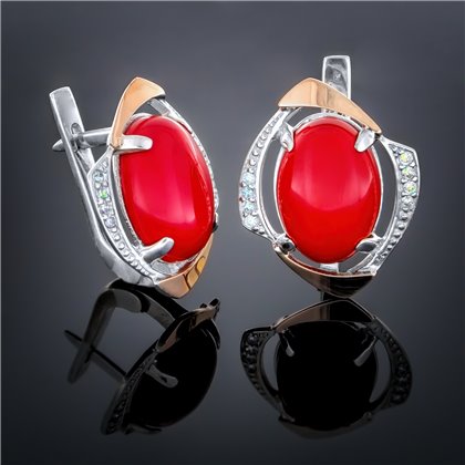 Сережки 207 яшма імітація Rh Timofeev