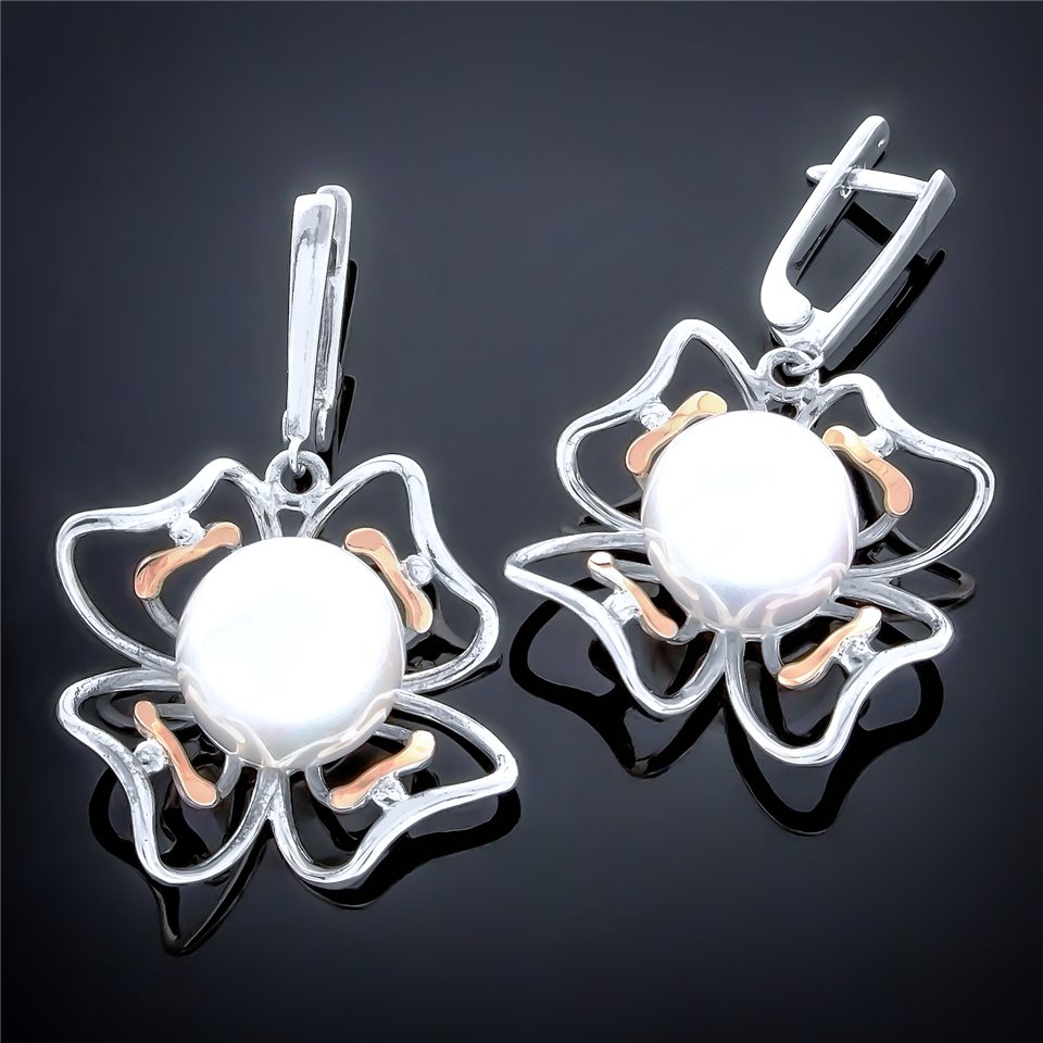 Сережки 231 майоріка біла Timofeev