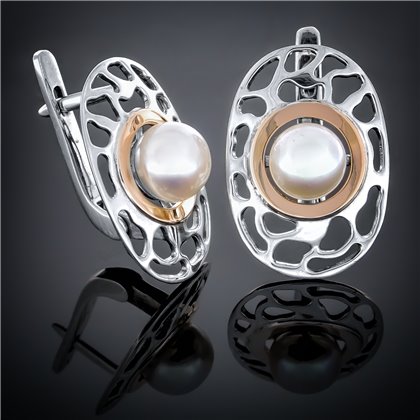 Сережки 238 перлина біла Timofeev