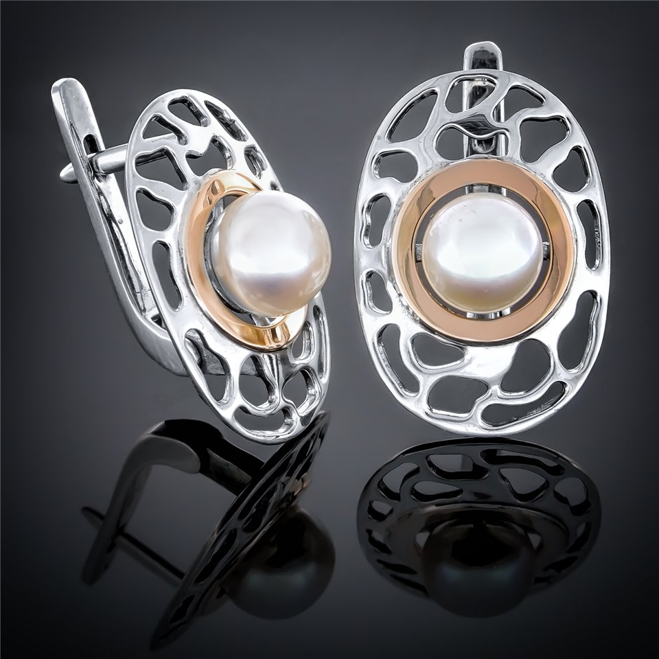 Сережки 238 перлина біла Timofeev