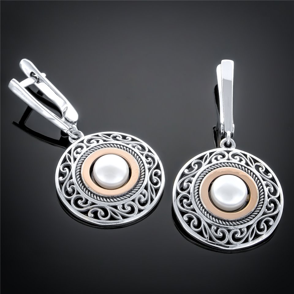 Сережки 240 перлина чорна Timofeev