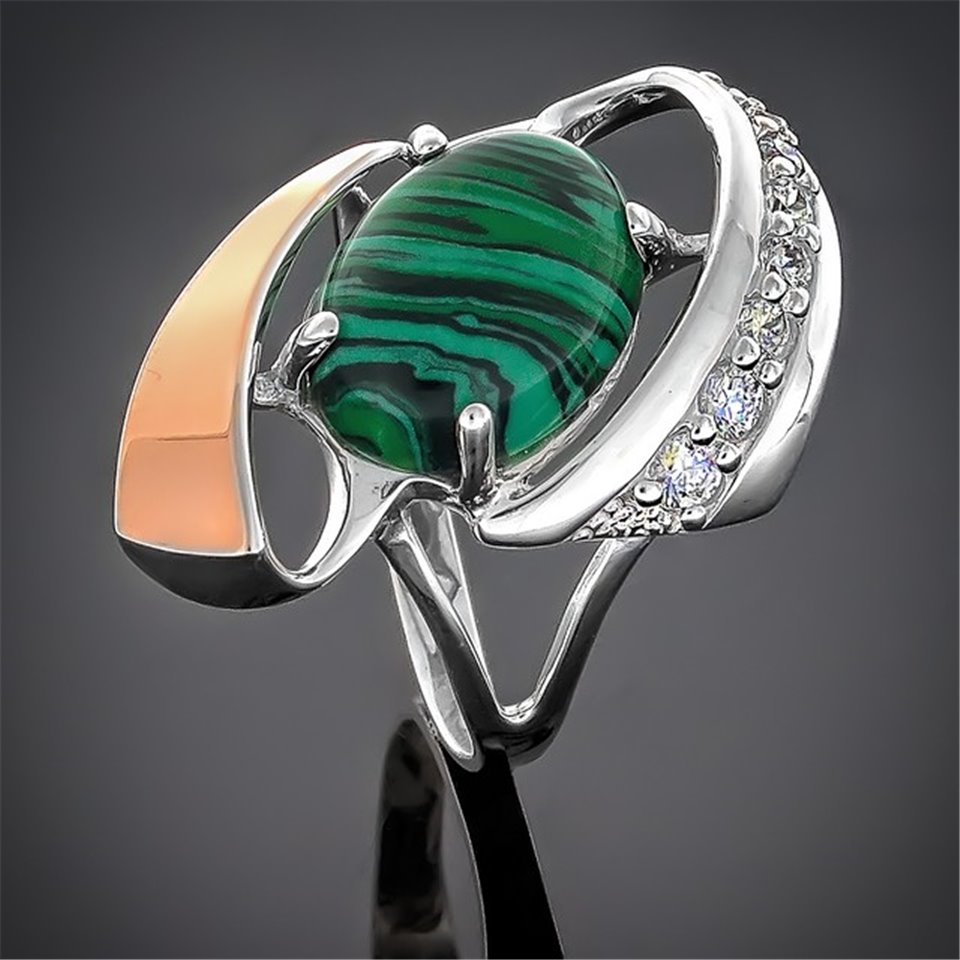 Перстень 32 малахіт імітація (2) Rh Timofeev