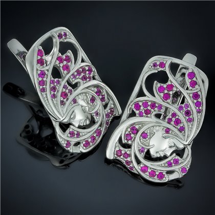 Сережки 506 цирконій білий Rh Timofeev