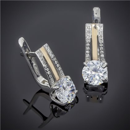 Сережки 499 кварц зелений Rh Timofeev