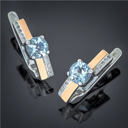 Сережки 498 сапфір Rh Timofeev