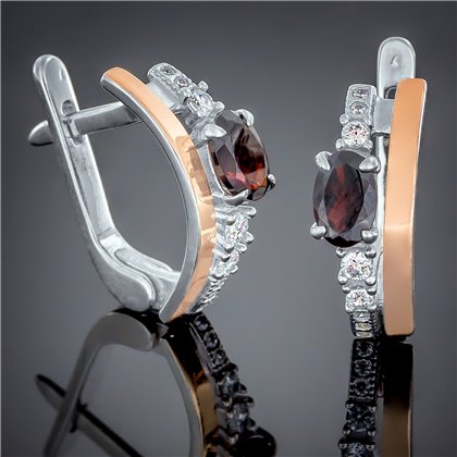 Сережки 491 цирконій чорний Rh Timofeev