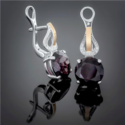 Сережки 489 цирконій чорний Rh Timofeev