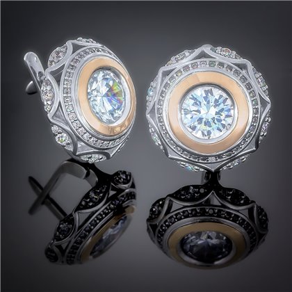 Сережки 488 кварц океан Rh Timofeev 2