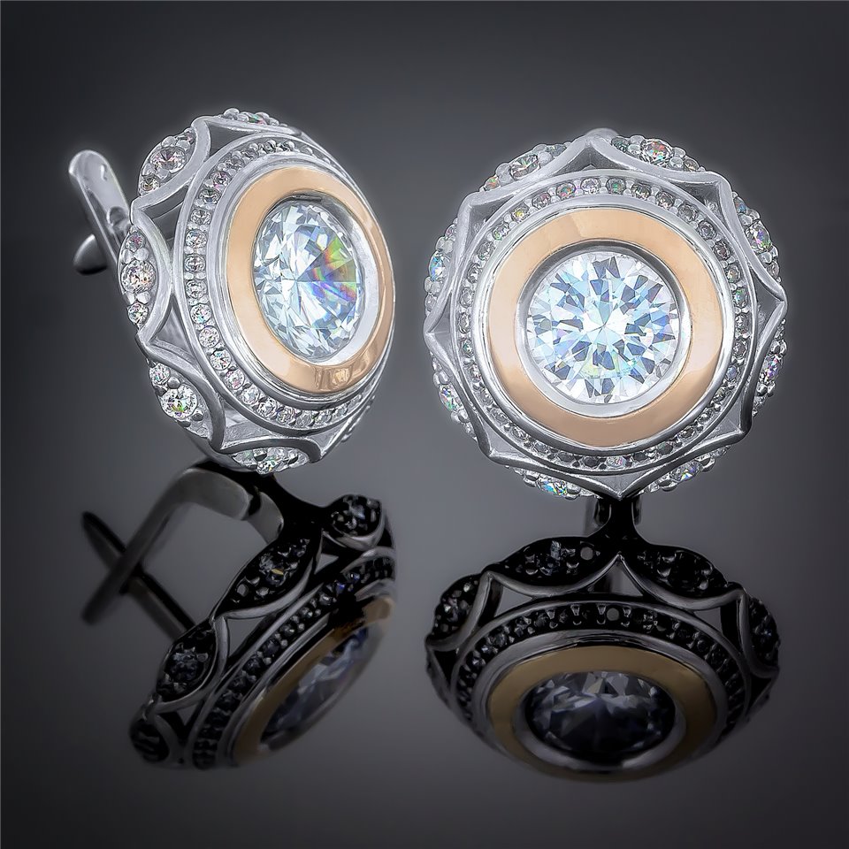 Сережки 488 кварц океан Rh Timofeev